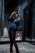 Load image into Gallery viewer, The Jacquard Peplum Top
