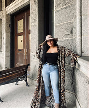 Load image into Gallery viewer, Leopard Ruffle Kimono
