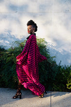Load image into Gallery viewer, Black/Pink Check Ruffle Kimono