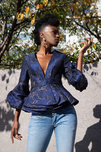 Load image into Gallery viewer, The Jacquard Peplum Top