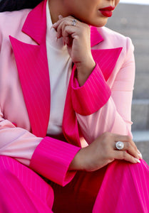 The Colorblock Pink Pinstripe Suit