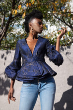 Load image into Gallery viewer, The Jacquard Peplum Top
